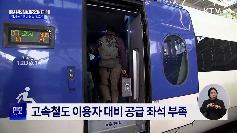 5년간 기차표 29억 원 환불···감사원 "모니터링 강화해야"