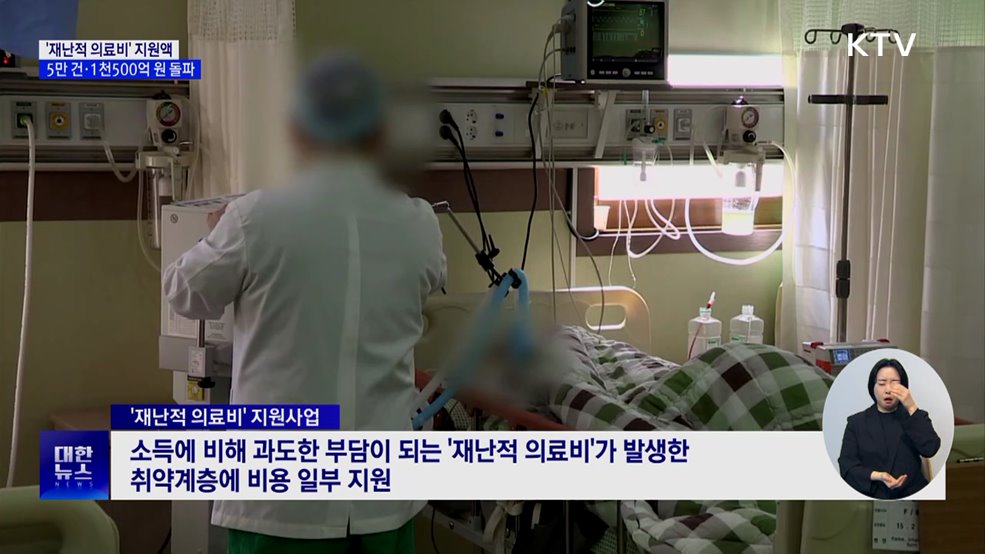 '재난적 의료비' 지원액 1천582억 원···1년 새 56% ↑