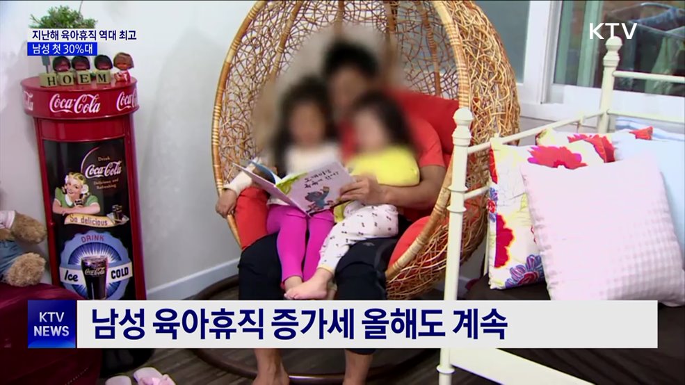 지난해 남성 육아휴직자 첫 30% 돌파