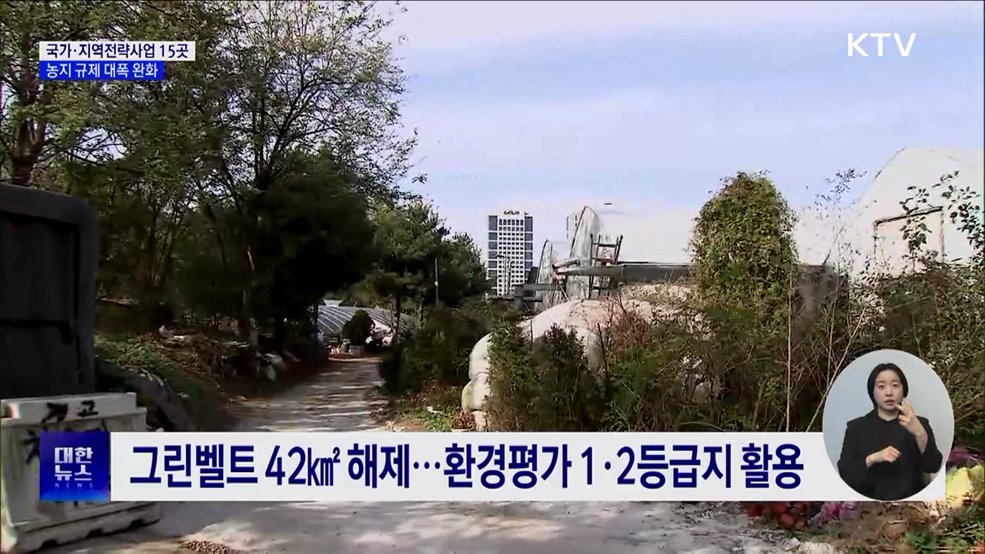 국가·지역전략사업 15곳 선정···농지 규제 대폭 완화