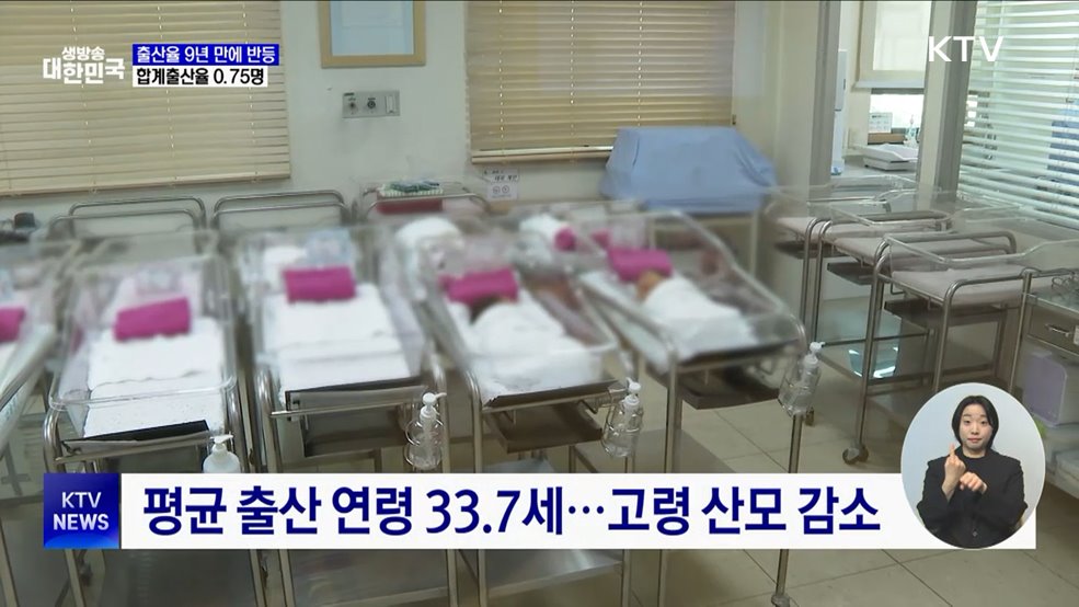 출산율 9년 만에 반등···지난해 합계출산율 0.75명