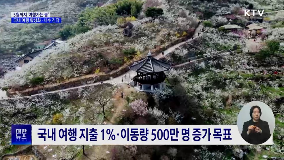 3~5월 '여행가는 봄'···국내 여행 활성화·내수 진작