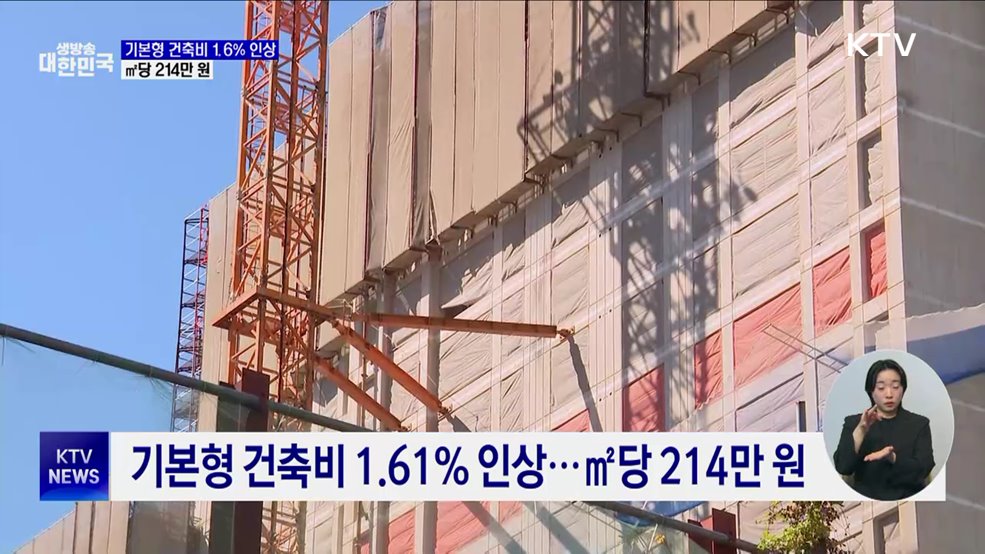 3월부터 기본형 건축비 1.6% 인상···㎡당 214만 원