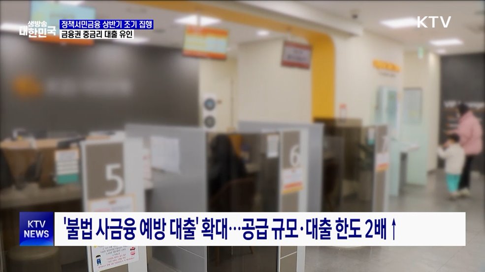 정책서민금융 상반기 조기 집행···금융권 중금리 대출 유인