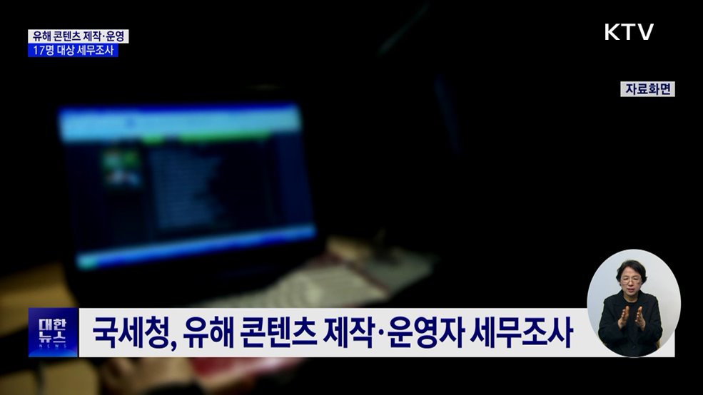 '엑셀방송' 등 유해 콘텐츠 제작·운영자 세무조사