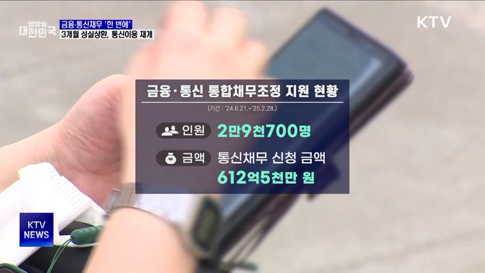 금융·통신채무 '한 번에'···3개월 성실상환 시, 통신이용 재개