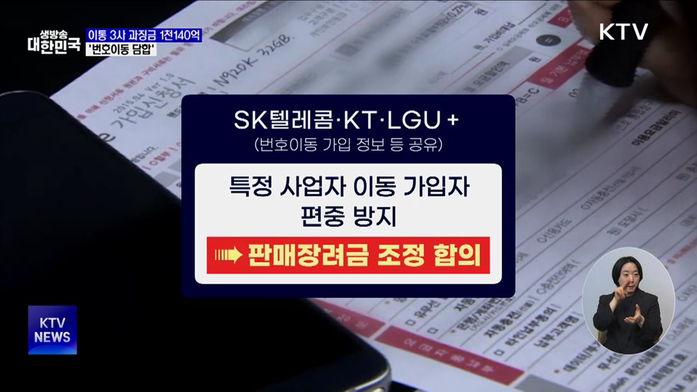 공정위, '번호이동 담합' 이통 3사에 과징금 1천140억