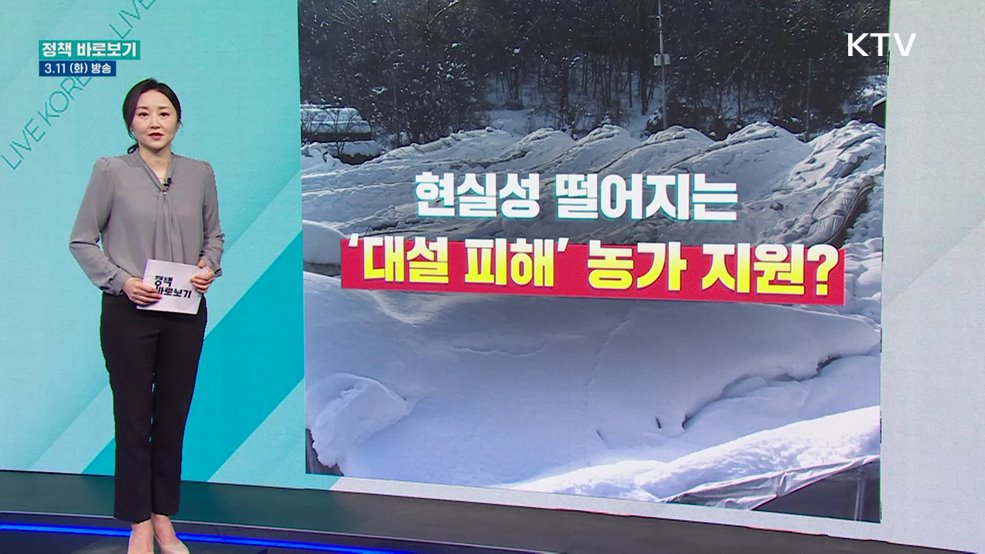 현실성 떨어지는 '대설 피해' 농가 지원?