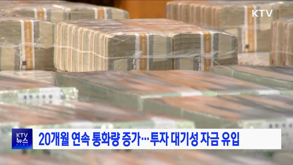 20개월 연속 통화량 증가···투자 대기성 자금 유입