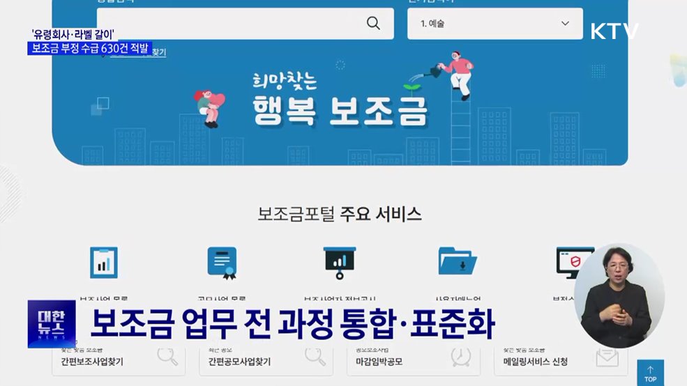 '유령회사·라벨 갈이'···보조금 부정 수급 630건 적발