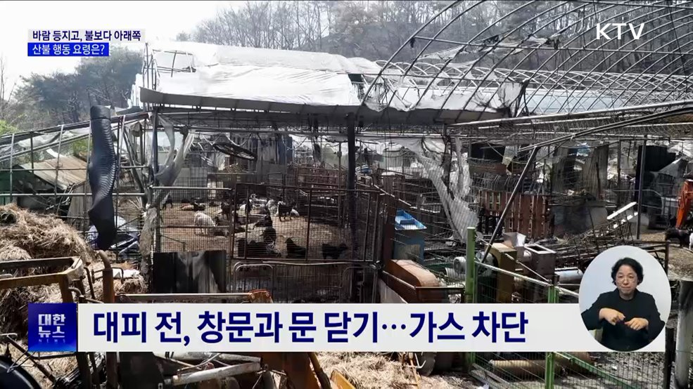 "불보다 아래쪽으로 대피"···산불 행동 요령