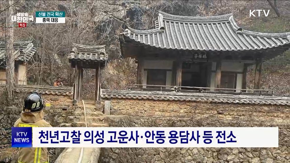 국가유산 재난 위기경보 '심각' 발령···수용자 500명 이송