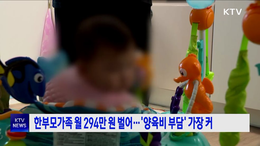 한부모가족 월 294만 원 벌어···'양육비 부담' 가장 커