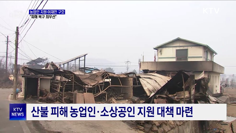 농업인 지원·이재민 구호···"피해 복구 최우선"