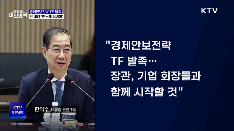 한 대행 "반도체 산업 지켜야···경제안보전략 TF 발족"