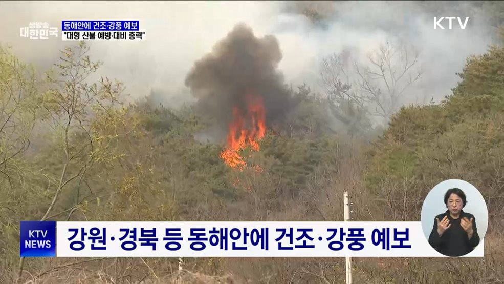 동해안에 건조·강풍 예보···"대형 산불 예방·대비 총력"
