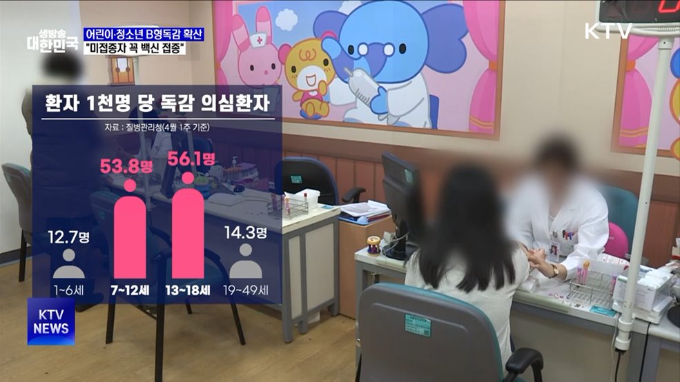 어린이·청소년 B형독감 확산···"늦지 않게 백신 접종"