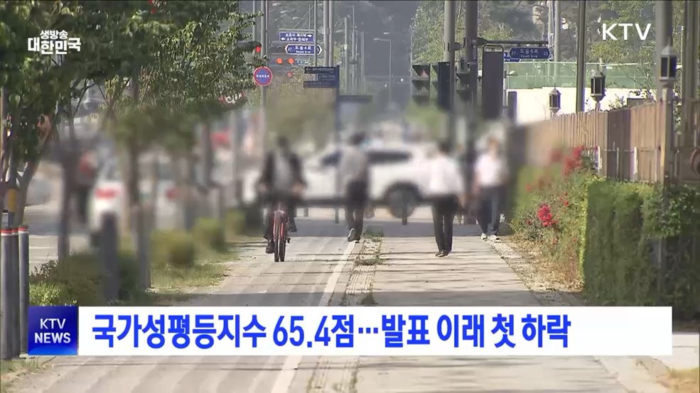 국가성평등지수 65.4점···발표 이래 첫 하락