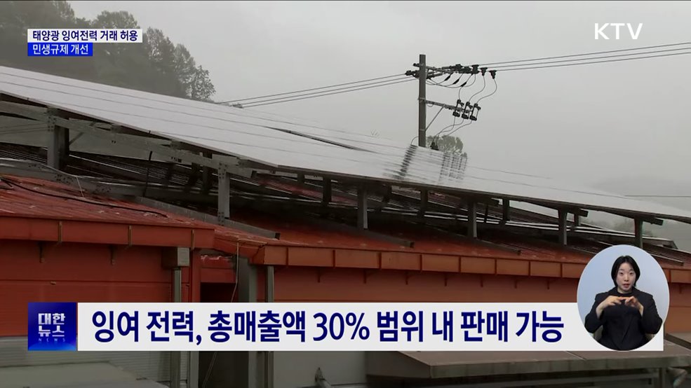 농업법인, 태양광 잉여전력 거래 허용···민생규제 개선