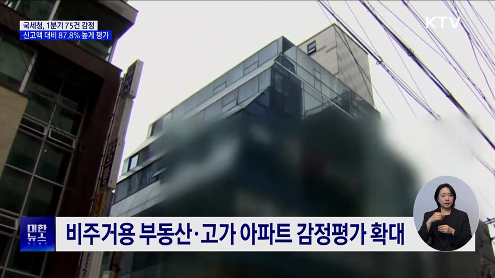 국세청, 1분기 부동산 75건 감정···신고액보다 87.8% 높게 평가