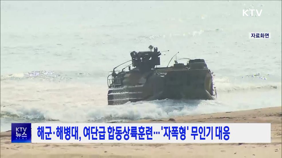 해군·해병대, 여단급 합동상륙훈련···'자폭형' 무인기 대응