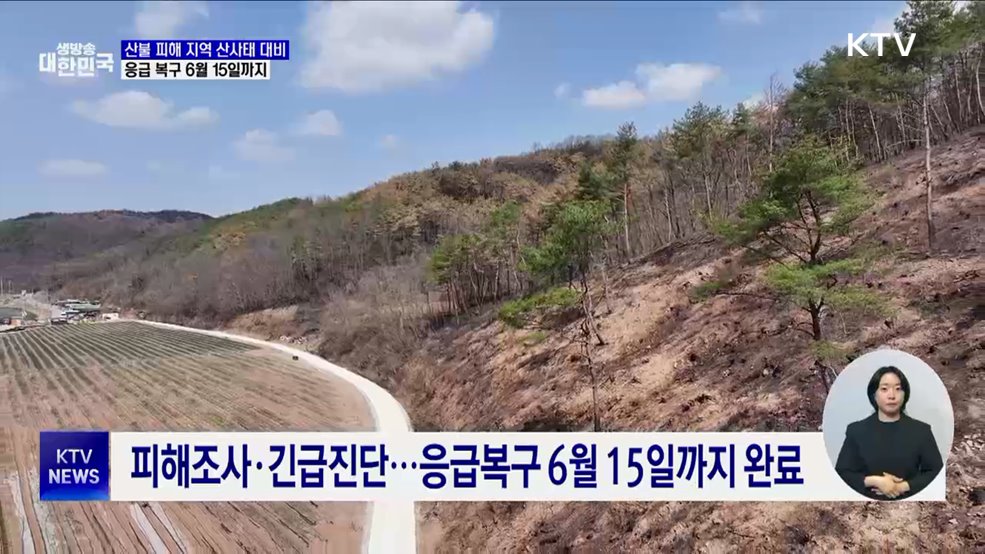 산불 피해 지역 산사태 대비···6월 15일까지 응급복구