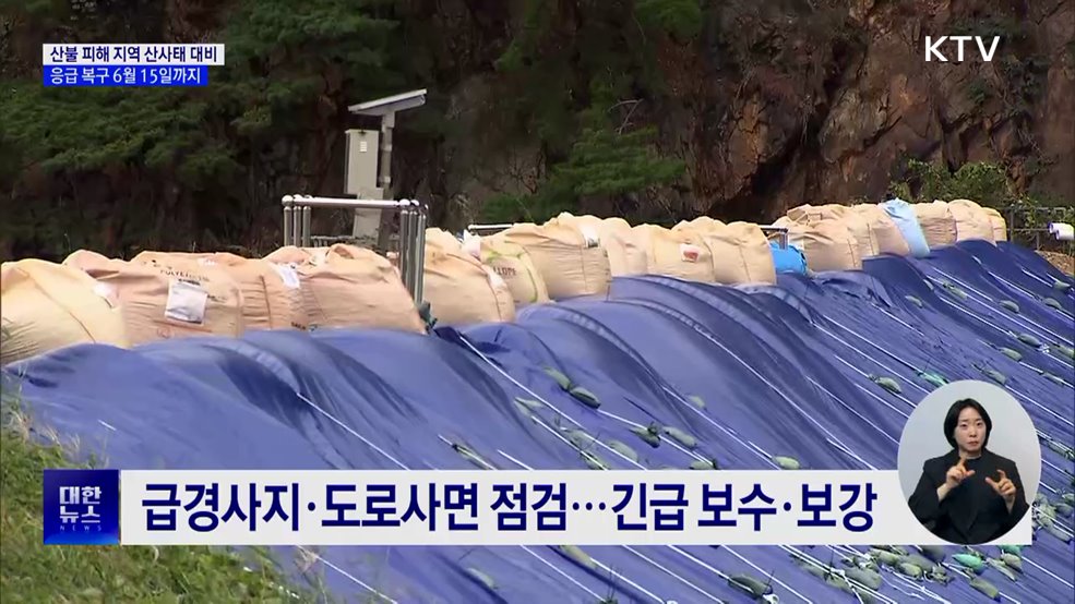 산불 피해 지역 산사태 대비···6월 15일까지 응급복구