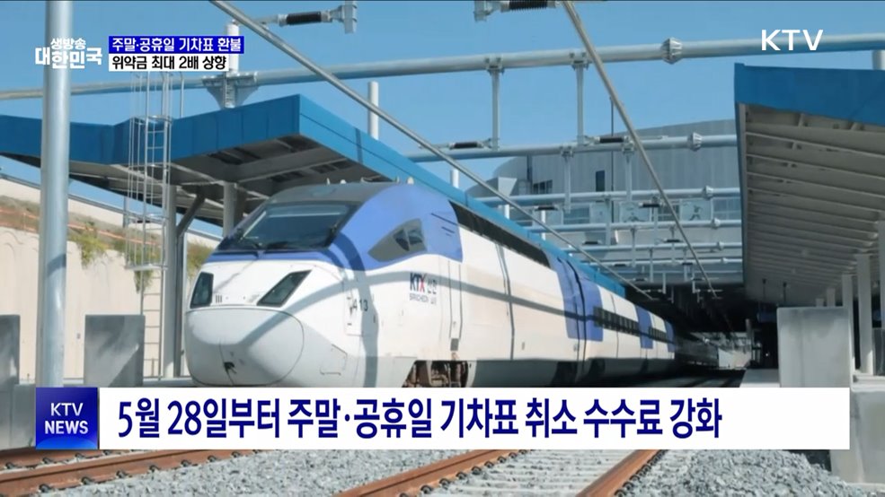 주말·공휴일 기차표 환불 시···위약금 최대 2배 상향