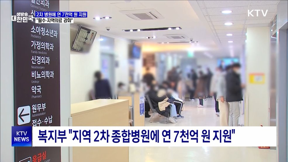 2차 병원에 연 7천억 원···"필수·지역의료 강화"