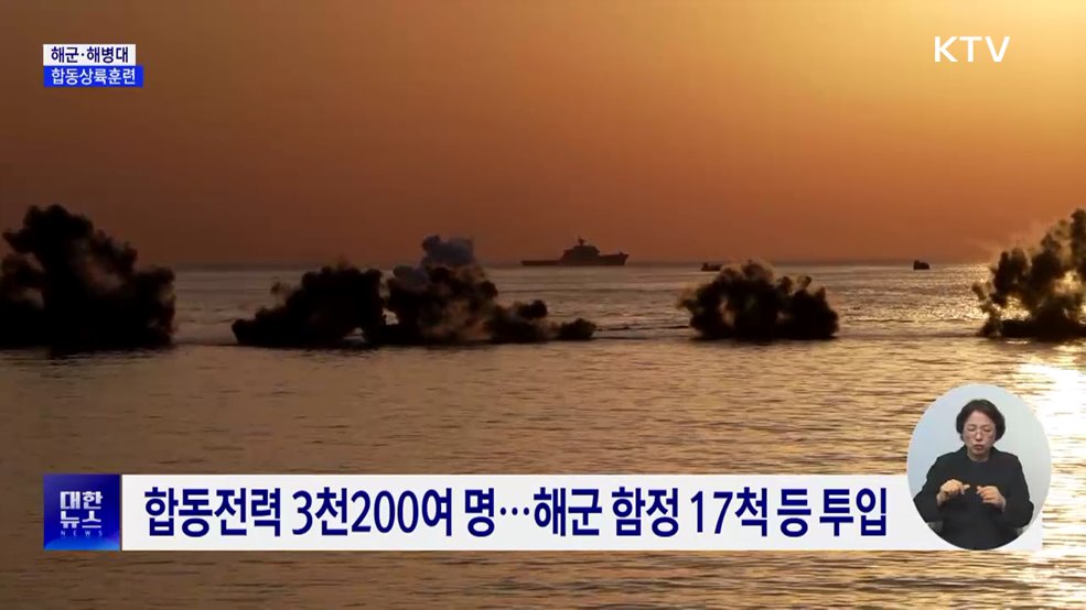 해군·해병대, 합동상륙훈련···"작전수행능력 강화"
