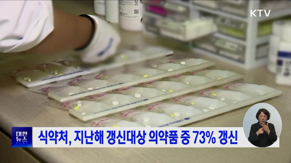 식약처, 지난해 갱신대상 의약품 중 73% 갱신