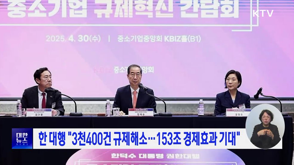 한 대행 "3천400건 규제해소···153조 경제효과 기대"