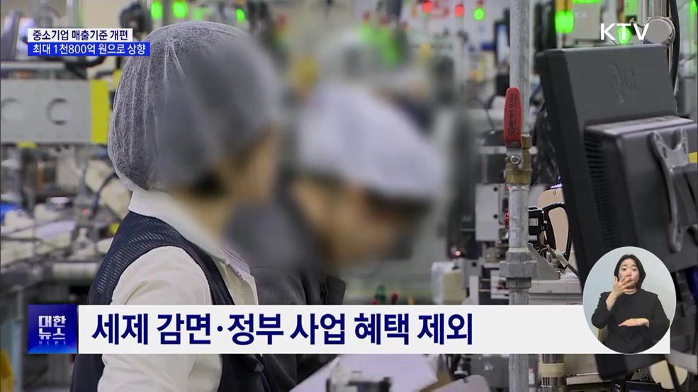 중소기업 매출 기준 최대 1천800억···10년 만에 상향