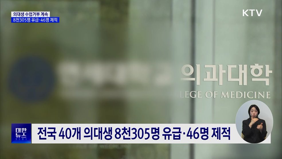미복귀 의대생 8천305명 유급···46명 제적