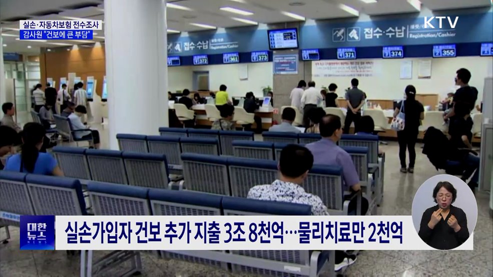 감사원 "실손·자동차보험, 건보 재정에 부담"