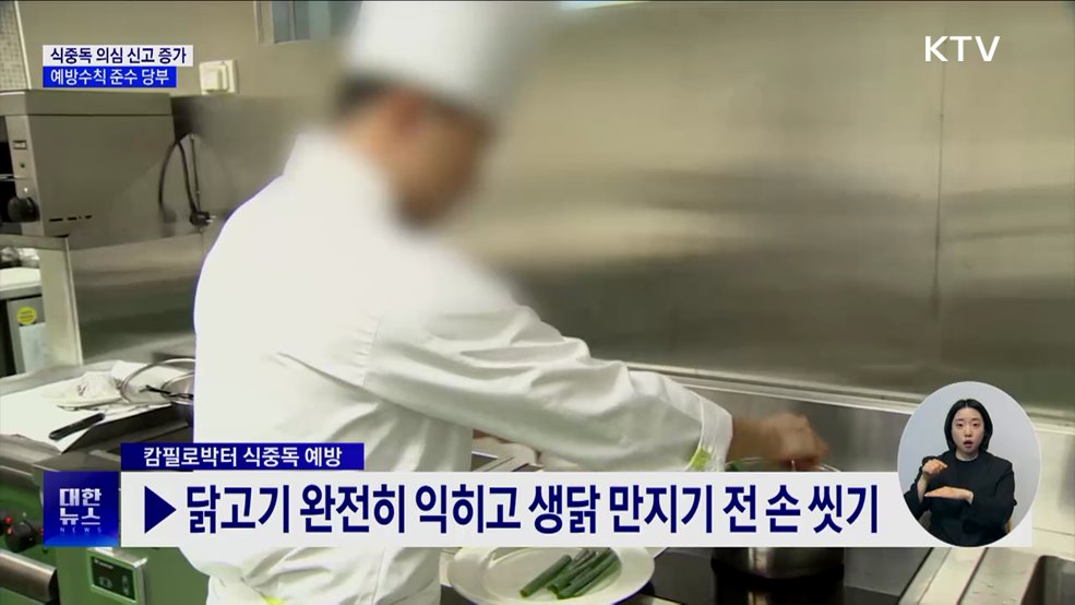 식중독 의심 신고 증가···개인 위생관리·예방수칙 준수 당부