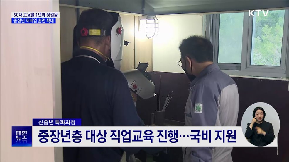 50대 고용률 1년째 뒷걸음···중장년 재취업 훈련 확대