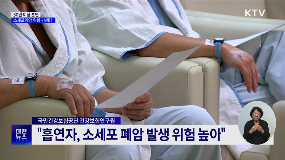 30년 이상 흡연하면 소세포폐암 위험 54배↑