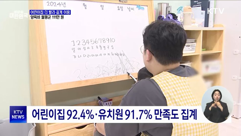어린이집, 더 빨리·길게 이용···양육비 월평균 111만 원
