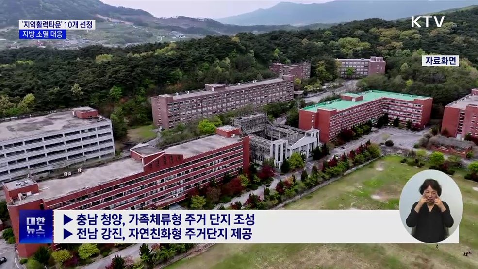 '지역활력타운' 10개 사업 선정···지방소멸 대응