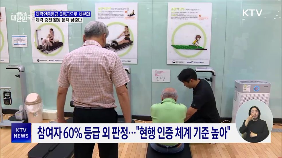 체력인증등급 6등급 세분화···체력 증진 활동 문턱 낮춘다