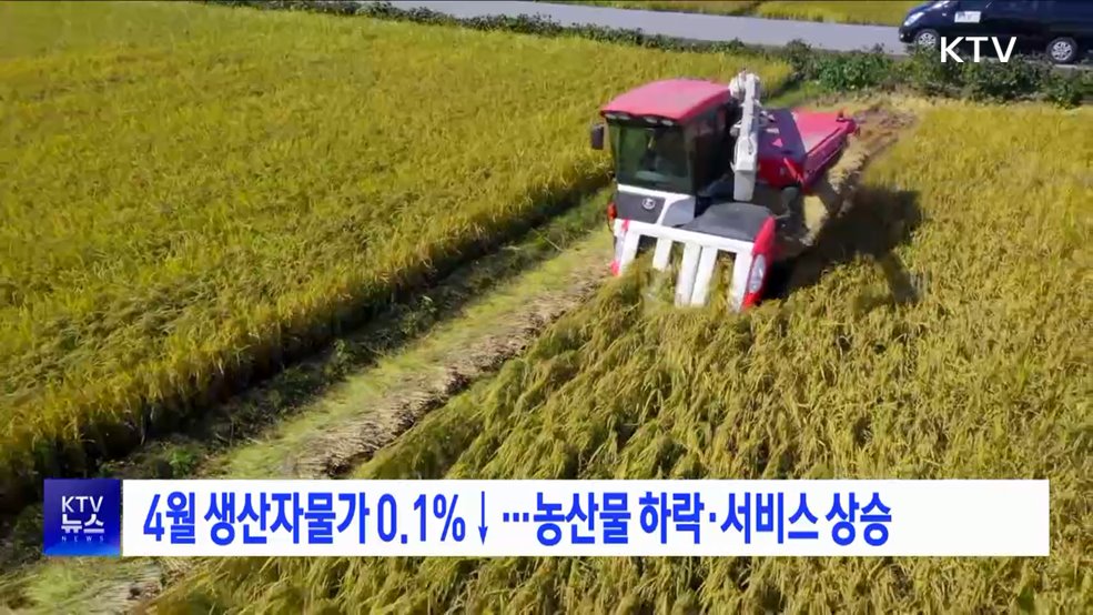 4월 생산자물가 0.1%↓···농산물 하락·서비스 상승