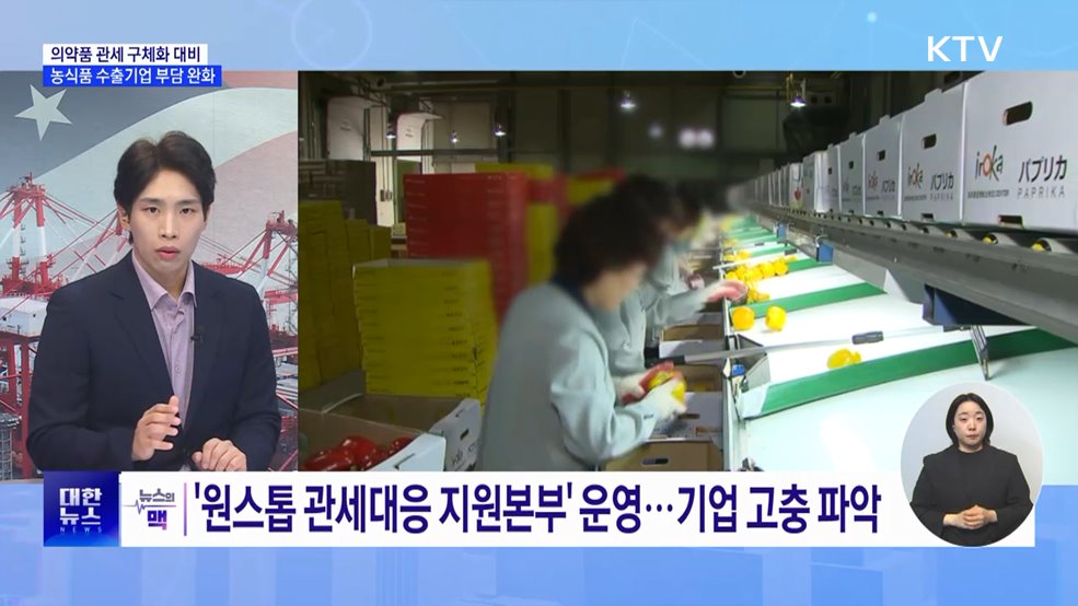 의약품 관세 구체화 대비···농식품 수출기업 부담 완화 [뉴스의 맥]