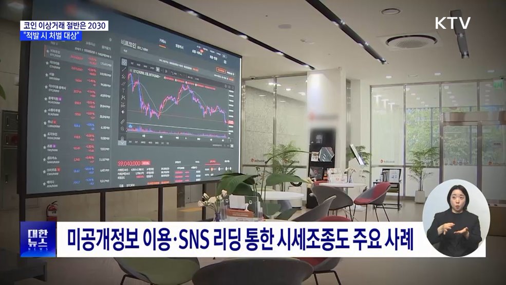 '코인 이상거래' 절반은 2030···"API 고가매수는 불공정거래"