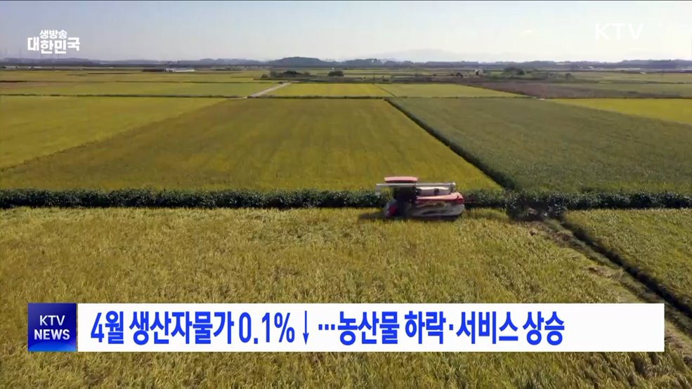 4월 생산자물가 0.1%↓···농산물 하락·서비스 상승