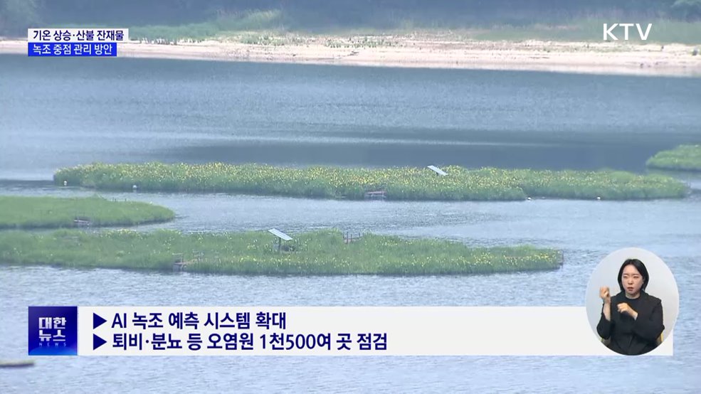 여름철 녹조 비상···토사·산불잔재물 유입 차단