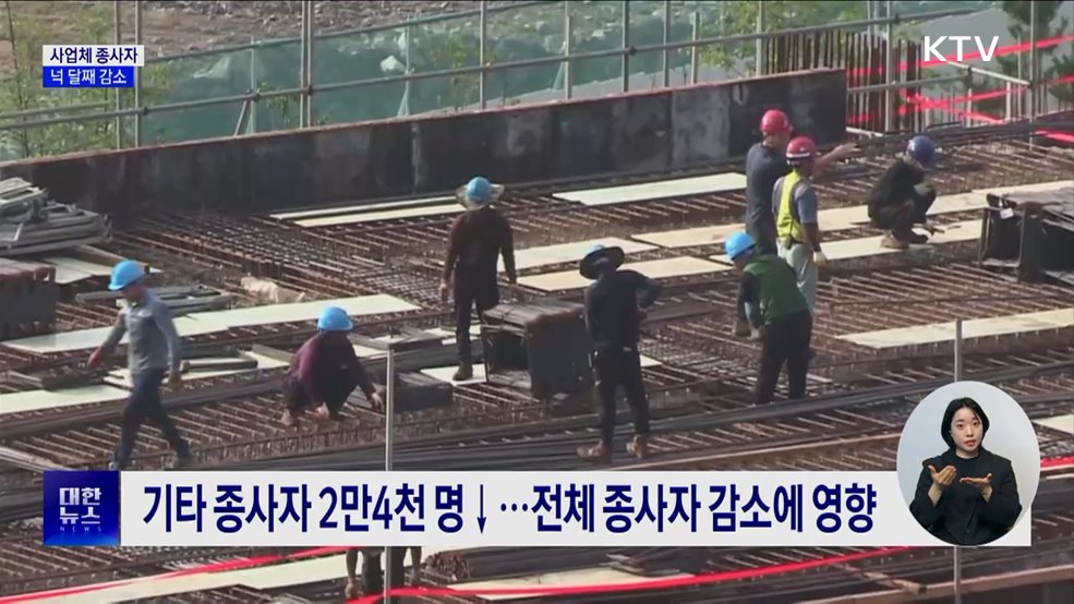 사업체 종사자 넉 달째 감소···코로나 이후 처음