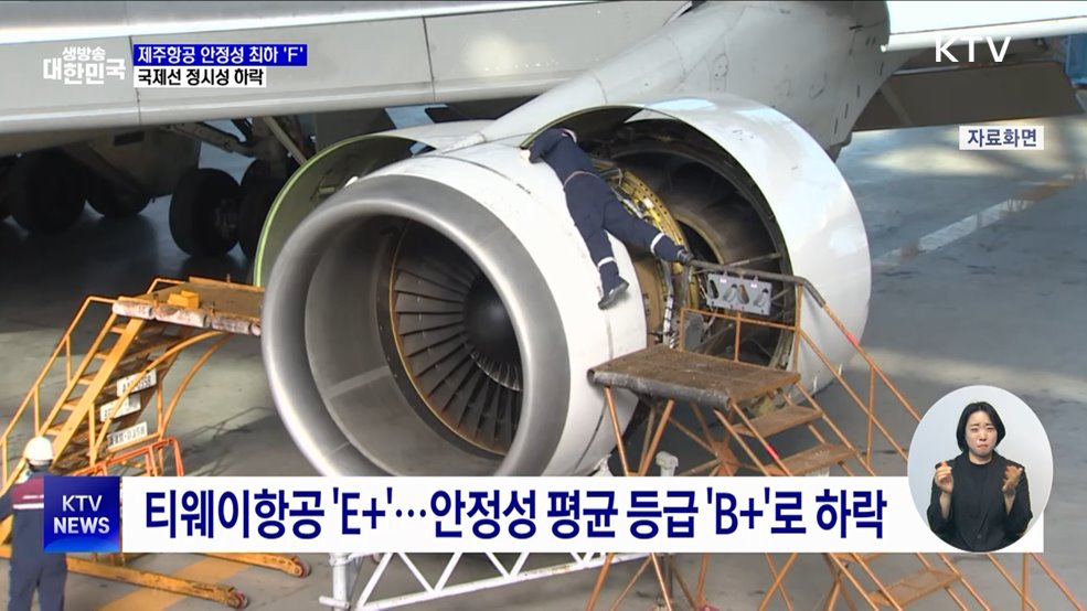 제주항공 안정성 최하 'F' 등급···국제선 정시성 하락