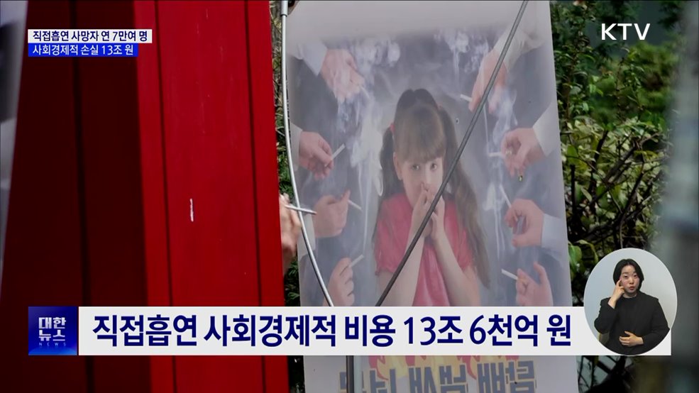직접흡연 사망자 연 7만여 명···사회경제 손실 13조