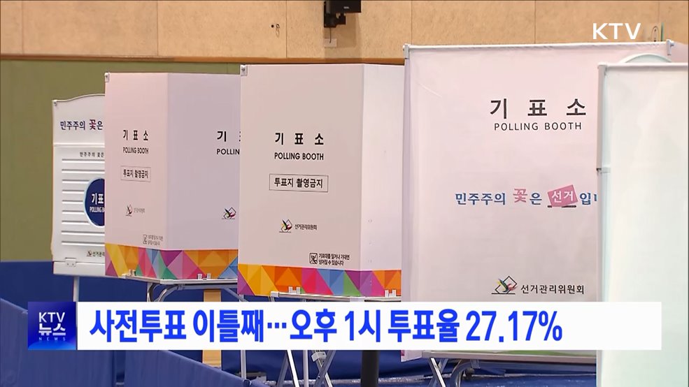 사전투표 이틀째···오후 1시 투표율 27.17%
